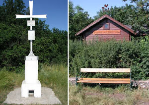 Gipfelkreuz und Hundsheimer Hütte