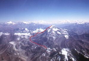 Unser Berg vom Flugzeug aus gesehen