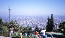 Santiago de Chile von San Christobal aus gesehen