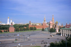 Blick vom Hotelzimmer auf Roten Platz
