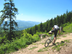 Kurz vor der Gföhlberghütte steigen selbst Radler vom Sattel ... 